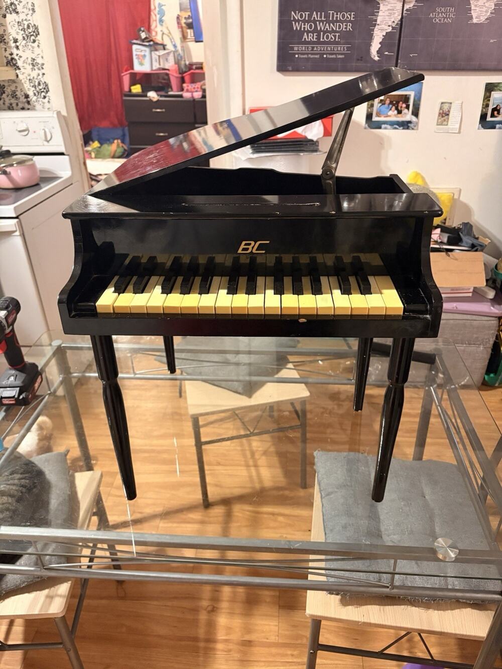 Vintage Best Choice Products 30 Key Baby Classic Wood Mini Grand Piano Ages 3-5